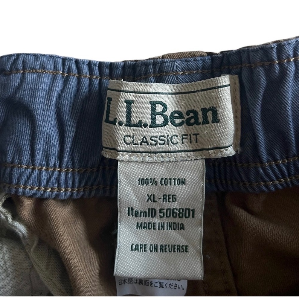 LL Bean Classic Fit Mens Drawstring Shorts XL Brown 506801 - Picture 3 of 6